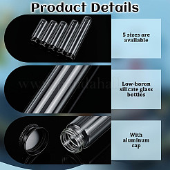 100Pcs 5 Styles Low-boron Silicate Glass Bottles&nbsp;AJEW-WA0004-68