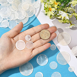 100Pcs 5 Styles Natural Capiz Shell Pendants&nbsp;SHEL-SC0001-94