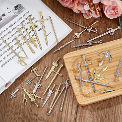 32Pcs 32 Style Rack Plating Alloy Big Pendants&nbsp;FIND-FH0008-06