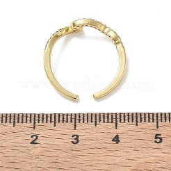 Brass Micro Pave Cubic Zirconia Cuff Open Rings&nbsp;CU-CBAEC29-06G