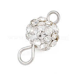 Round Polymer Clay Crystal Rhinestone Connector Charms&nbsp;PALLOY-JF04455