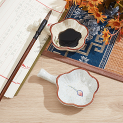 2Pcs 2 Styles Plum Blossom Shape Ceramic Ink Dish&nbsp;OFST-PH0001-05B