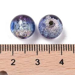 Handmade Silver Foil Glass Beads&nbsp;LAMP-A001-G02-10mm