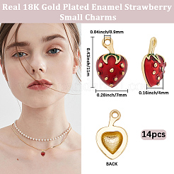 14Pcs Brass Enamel Pendants&nbsp;KK-BBC0022-86