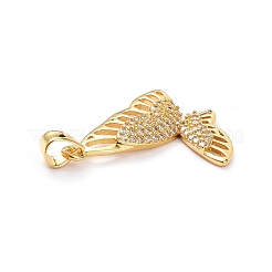 Brass Micro Pave Clear Cubic Zirconia Pendants&nbsp;ZIRC-L100-105G