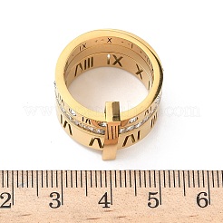 304 Stainless Steel Cubic Zirconia Finger Rings for Women Men&nbsp;RJEW-F189-06G