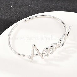 Amour Brass Open Cuff Bangles&nbsp;BJEW-F528-03P