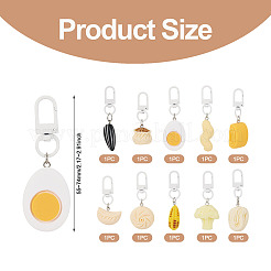 10Pcs 10 Styles Opaque Resin Imitation Food Pendants&nbsp;AJEW-TADJ0001-25