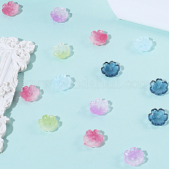 150Pcs 5 Colors Transparent Spray Paint Glass Bead Caps&nbsp;GLAA-PA0001-49
