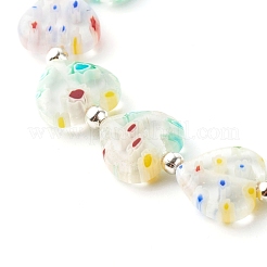 Handmade Millefiori Lampwork Stretch Bracelets&nbsp;BJEW-JB06371-05