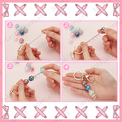 50Pcs UV Plating Iridescent Transparent Crackle Acrylic Beads&nbsp;MACR-SP0001-05