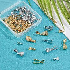 48Pcs 12 Style Brass Ice Pick Pinch Bails&nbsp;KK-FH0003-62
