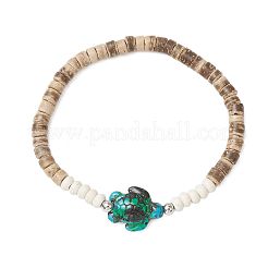 Sea Turtles and Starfish Coconut Beads Bracelets&nbsp;BJEW-JB11882-01