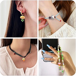 7Pcs 7 Colors Handmade Lampwork Bumpy Beads&nbsp;LAMP-YW0001-94