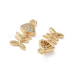 Brass Micro Pave Clear Cubic Zirconia Charms&nbsp;KK-P355-01D-G