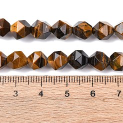 Faceted Natural Tiger Eye Beads Strands&nbsp;G-K066-01-8mm-01