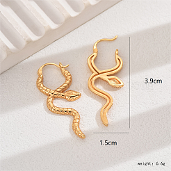 Brass Retro Snake Hoop Earrings&nbsp;OV7667