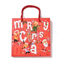 Christmas Santa Claus Print Paper Gift Bags with Nylon Cord Handle&nbsp;CARB-K003-01C-02