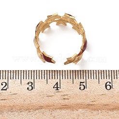 304 Stainless Steel Enamel Cuff Rings for Women&nbsp;RJEW-F198-01G