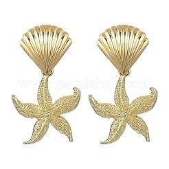 Ocean 304 Stainless Steel and Brass Stud Dangle Earrings&nbsp;EJEW-JE07107-02