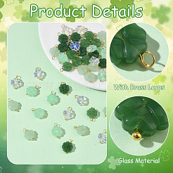 50Pcs 5 Style Glass Pendants&nbsp;PALLOY-YW00141