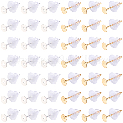 200Pcs 2 Colors 304 Stainless Steel Stud Earring Findings&nbsp;STAS-BBC0009-92B