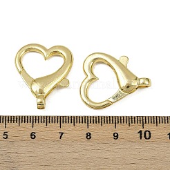 Heart Brass Lobster Claw Clasps&nbsp;KK-I358-018G