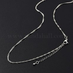 Brass Singapore Chains Necklaces for Women&nbsp;NJEW-D302-34P