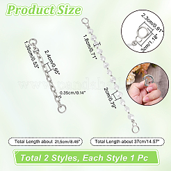 2Pcs 2 Style Acrylic Imitation Keshi Pearl & Aluminium Chain Bag Handles&nbsp;DIY-WR0002-69P