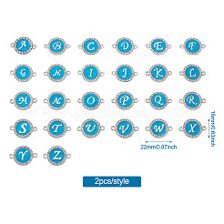 26 Letters Alloy Enamel Links Connectors&nbsp;ENAM-TA0002-19B