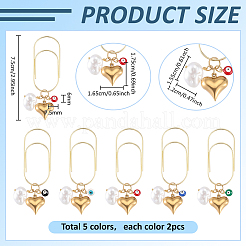 10Pcs 5 Colors Carbon Steel Paper Clips&nbsp;AJEW-PH01713