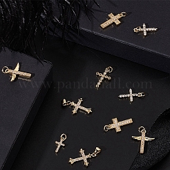 12Pcs 6 Style Brass Micro Pave Clear Cubic Zirconia Charms&nbsp;FIND-GA0002-35
