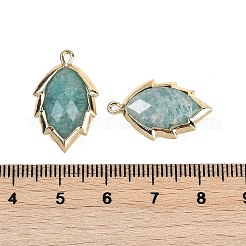 Natural Amazonite Faceted Leaf Pendants&nbsp;G-I375-04G-02