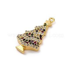 Christmas Series Brass Micro Pave Cubic Zirconia Pendants&nbsp;KK-Q010-01G-05