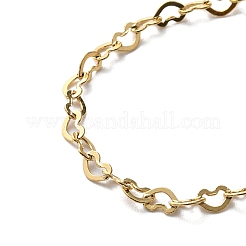 304 Stainless Steel Heart Link Chain Bracelet for Women&nbsp;BJEW-B064-07G