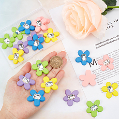 20Pcs 5 Colors Rubberized Style Acrylic Crystal Rhinestone Cabochons&nbsp;MACR-CA0001-15