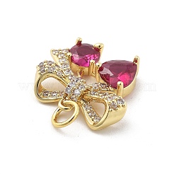 Brass Micro Pave Clear Cubic Zirconia Pendants&nbsp;KK-L228-38G