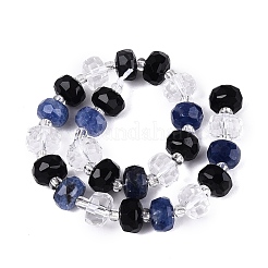 Natural Obsidian & Sodalite & Quartz Crystal Beads Strands&nbsp;G-Q614-03A-04