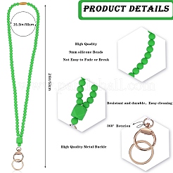 Silicone Beaded ID Card Neck Straps&nbsp;NJEW-SW00025-10