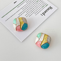 Square Alloy Enamel Stud Earrings&nbsp;FS-WGE8221-01