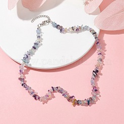 Natural Fluorite Chip Beaded Necklace&nbsp;NJEW-JN04615-11