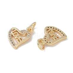 Brass Micro Pave Clear Cubic Zirconia Pendants&nbsp;KK-S367-14A