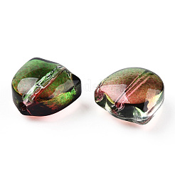 Two Tone Spray Painted Transparent Glass Beads&nbsp;GLAA-T022-26-B01