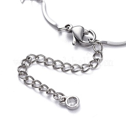 Tarnish Resistant 304 Stainless Steel Scalloped Bar Link Chain Anklets&nbsp;X-AJEW-AN00323