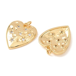 Brass Micro Pave Clear Cubic Zirconia Pendants&nbsp;CU-CBA2F11-25G