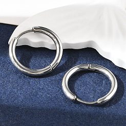 Tarnish Resistant 304 Stainless Steel Hoop Earrings&nbsp;LS-EJEW-P177-P-16