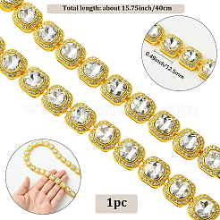 1Pc Zinc Alloy Pave Square Clear Glass Tennis Necklaces for Womem&nbsp;NJEW-SP0001-07G