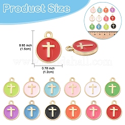 60Pcs 12 Colors Alloy Enamel Pendants&nbsp;ENAM-YW0008-02
