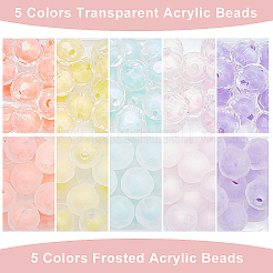 120Pcs 10 Colors Transparent Acrylic Beads&nbsp;TACR-PH0001-51