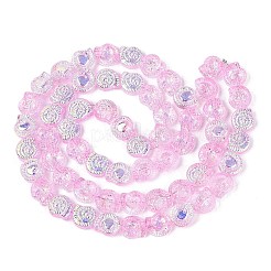 Electroplate Transparent Glass Beads Strands&nbsp;EGLA-Q136-02A-03